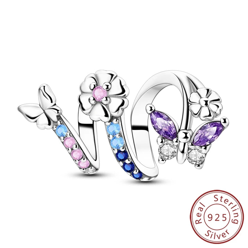 Hot 925 Sterling Silver Charm Beads Butterfly Dragonfly Firefly Charms Fit Original Bracelets DIY Jewelry For Women Gift