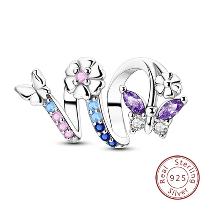 Hot 925 Sterling Silver Charm Beads Butterfly Dragonfly Firefly Charms Fit Original Bracelets DIY Jewelry For Women Gift