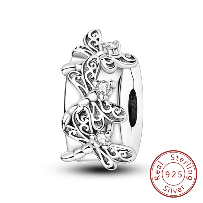 Hot 925 Sterling Silver Charm Beads Butterfly Dragonfly Firefly Charms Fit Original Bracelets DIY Jewelry For Women Gift
