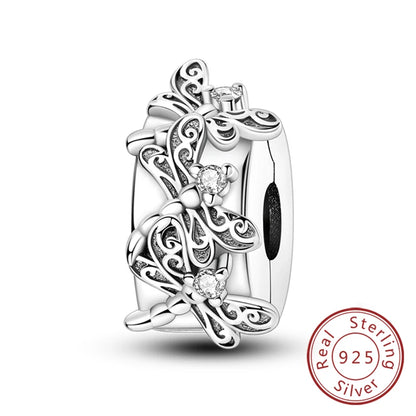 Hot 925 Sterling Silver Charm Beads Butterfly Dragonfly Firefly Charms Fit Original Bracelets DIY Jewelry For Women Gift