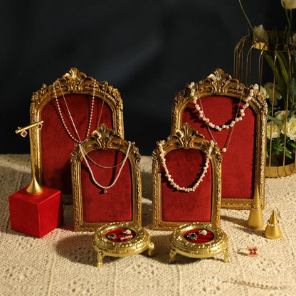 Retro Picture Frame Shape Jewelry Display Stand Earrings Necklace Organizer Rack Jewelry Counter Showcase Props