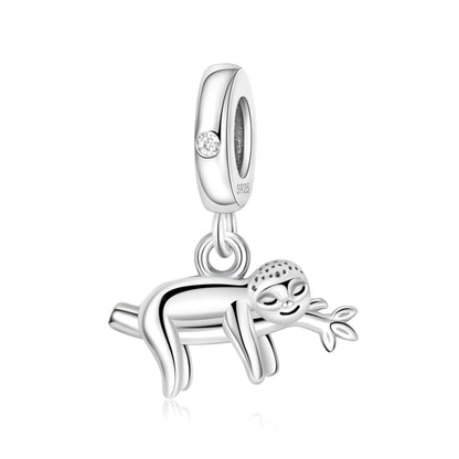 2025 New Silver Plated Elephant, Wombat, Kitten, Bear Dangle Charm Fit Pan Bracelet Bead DIY Women Cute Pet Serise Jewelry Gift