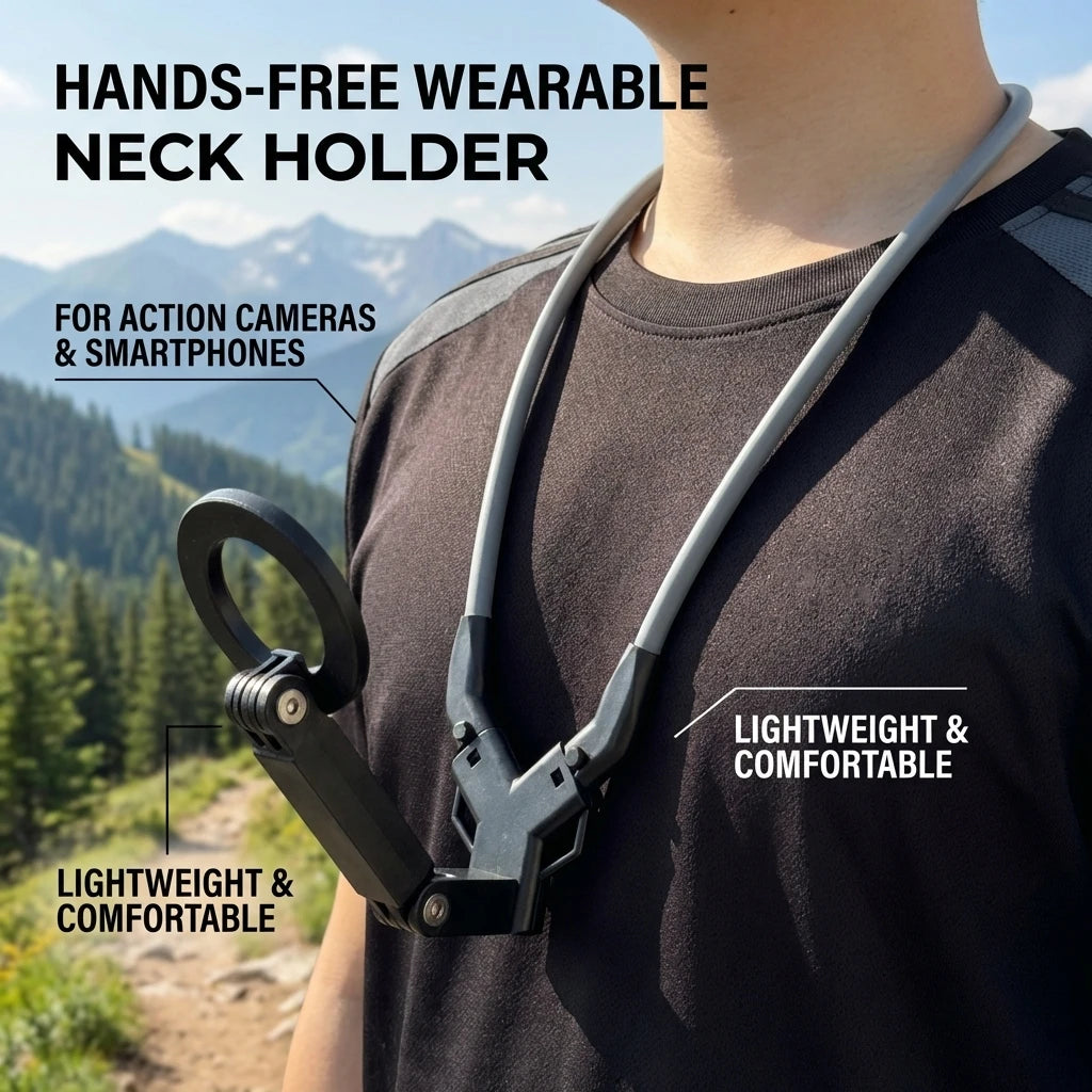 Magnetic Hanging Neck Stand for iPhone Wearable Mobile Phone Holder with Tripod Function Video Selfie Stick Suporte for Magsafe
