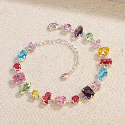 Brand 18K Gold Plated New Luxury Colourful Crystal Zircon Necklace For Women Fashion Party Jewelry Accessories Ladies Jewellery
