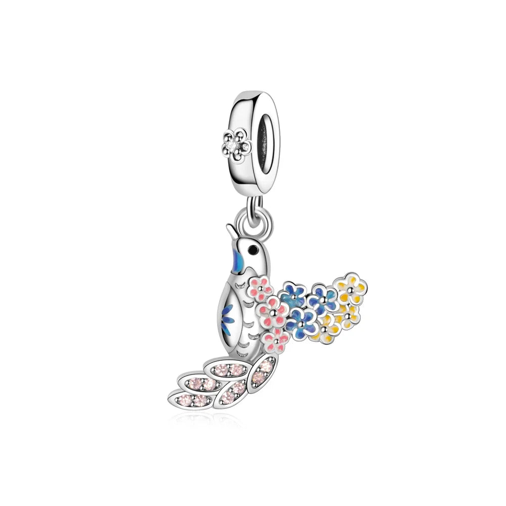 2025 New Silver Plated Elephant, Wombat, Kitten, Bear Dangle Charm Fit Pan Bracelet Bead DIY Women Cute Pet Serise Jewelry Gift