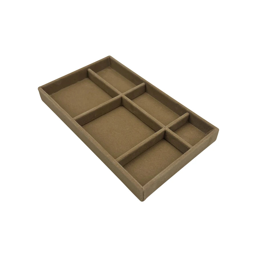1PC, Flocking Jewelry Box Jewelry Tray, Color: Brown