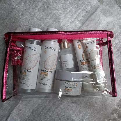 BIOAOUA Original Milk Series Six Piece Protoplasm Grape Serum Cream Hydrating Moisturizing Cleanser Toner Anti Age Face Care Set