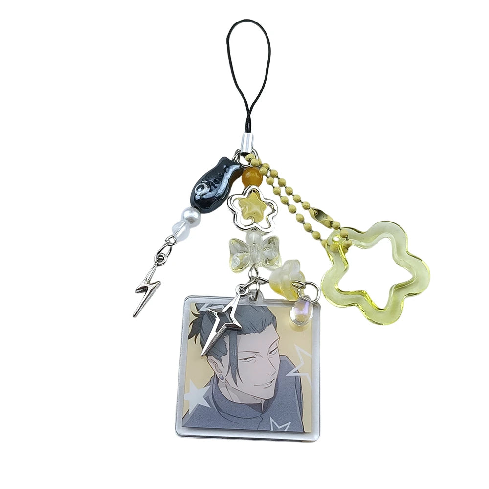 Anime Handmade Jujutsu Inspired Keychains Gojo Phone Bag Accessories Charm Party Gift For Boy and Girl Fans