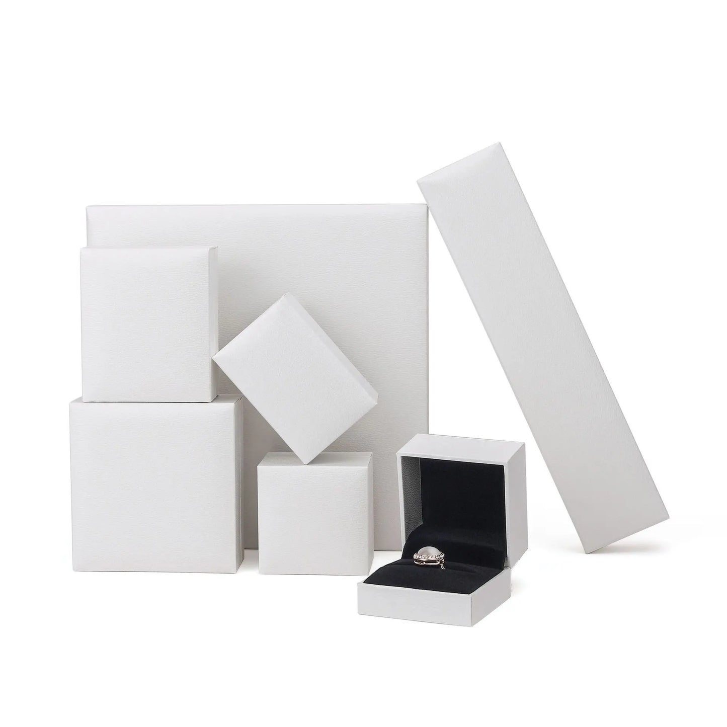 Jewelry Gift Boxes Velvet Lined for Ring Necklace Bracelet Luxury Packaging Wholesale Bulk 4 Colors Padded Boutique Box