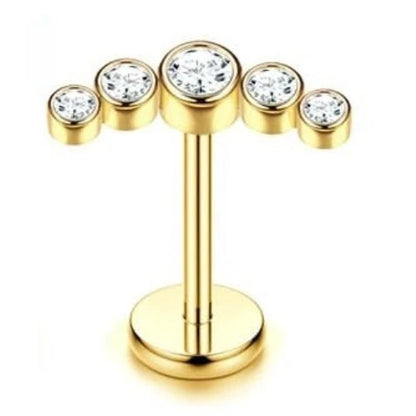 Bobisty 20G Flat Back Studs Earrings for Women Men 14K Gold Plated Push-in Cartilage Helix Tragus Nose Piercing Jewelry