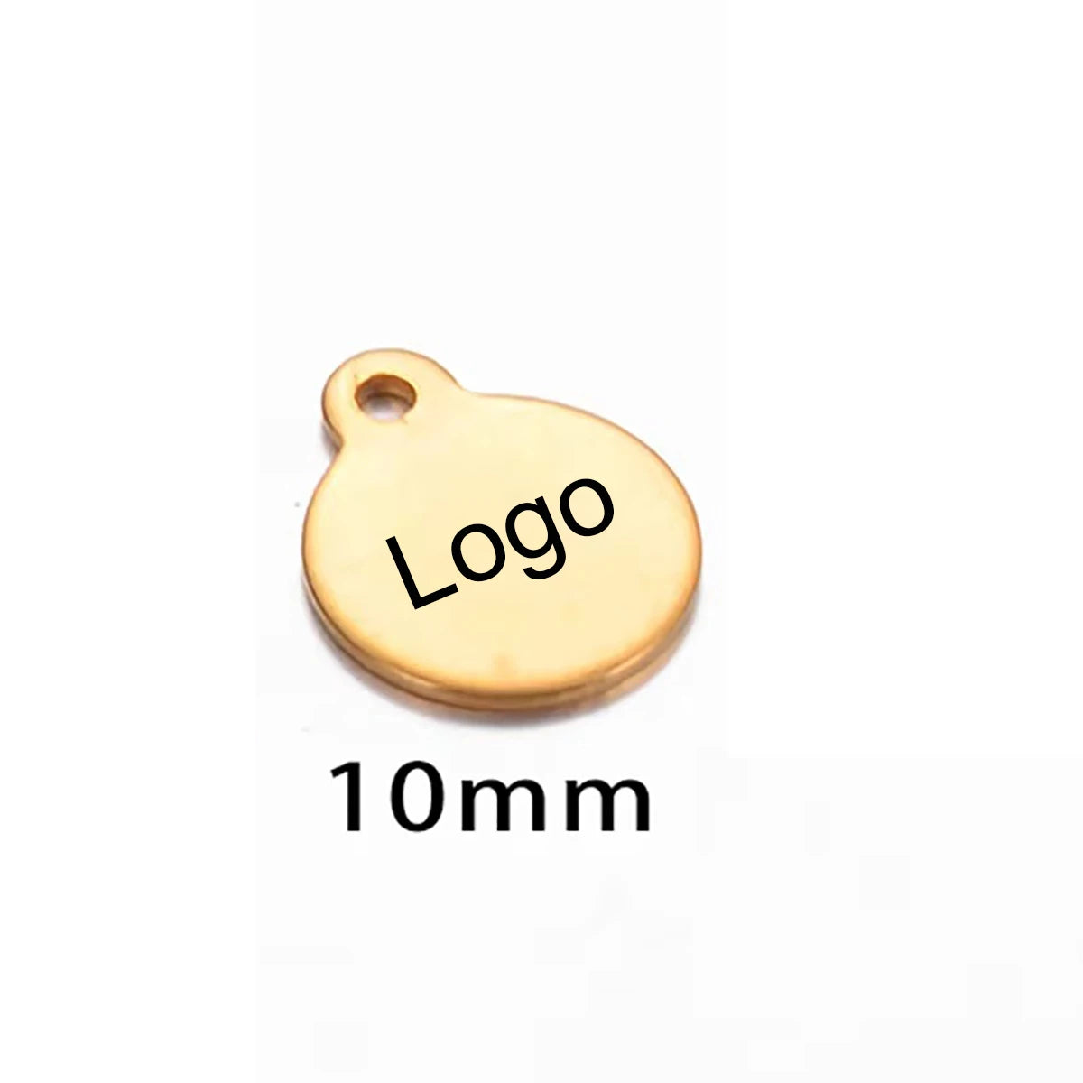 10-50pcs Stainless Steel Circle Round Tag Laser Engraved Logo Name Tail Chain Label for DIY Customize Jewelry Making